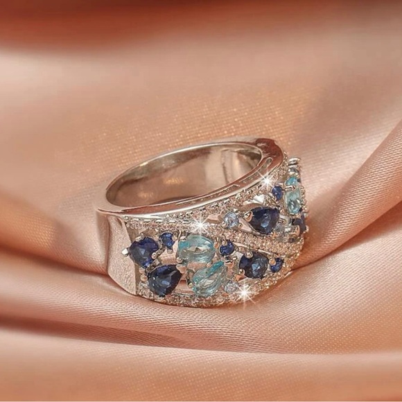 GORGEOUS DENIM-COLOR RING AVAILABLE IN MULTIPLE SIZES - Picture 3 of 3